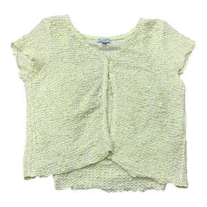 Love, Fire Yellow Textured Knit Cami and Cardigan Combo Girl M